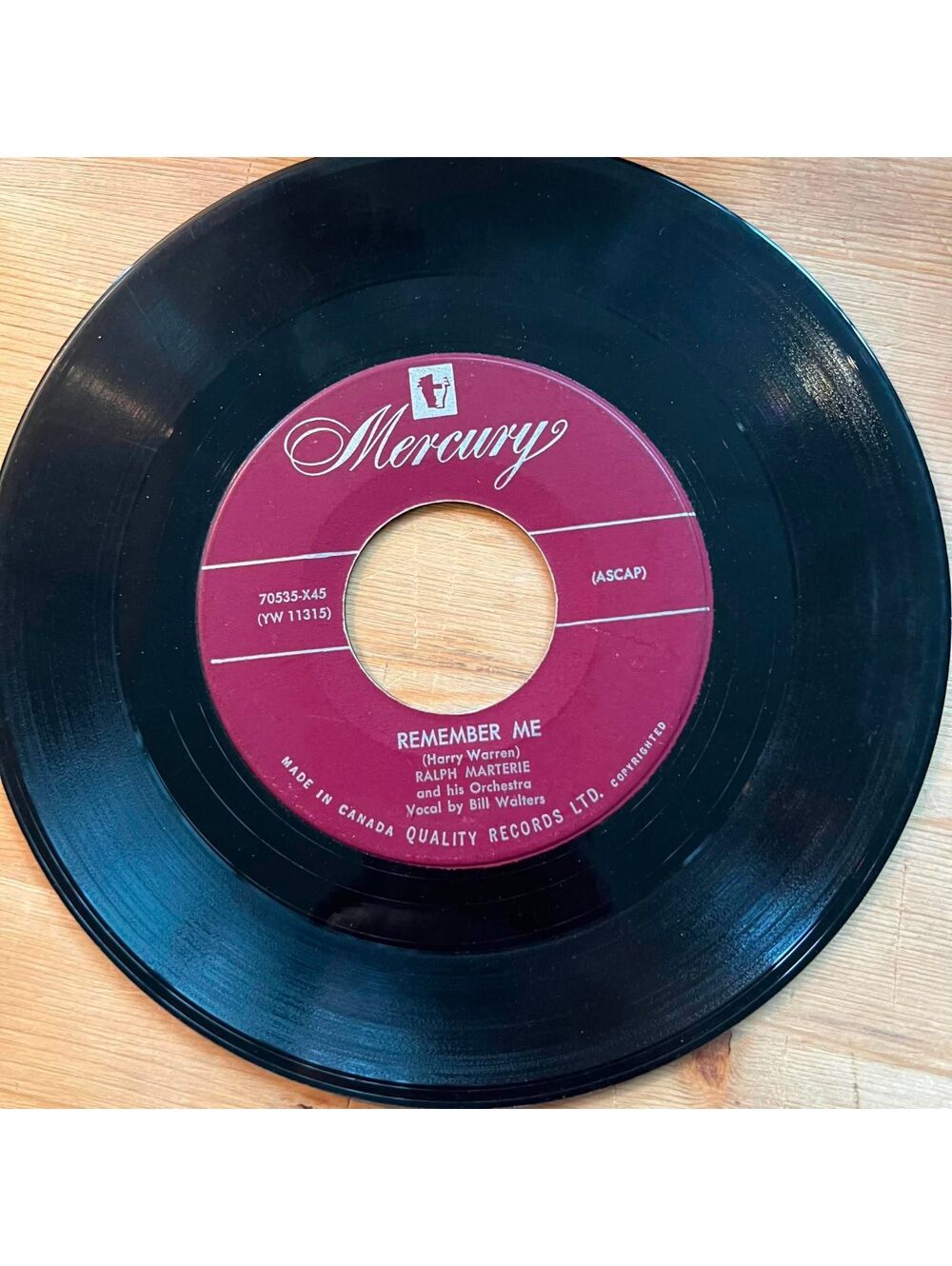 Ralph Marterie and his Orchestra - Remember Me/Blue Mirage 45rpm VG+ R11
